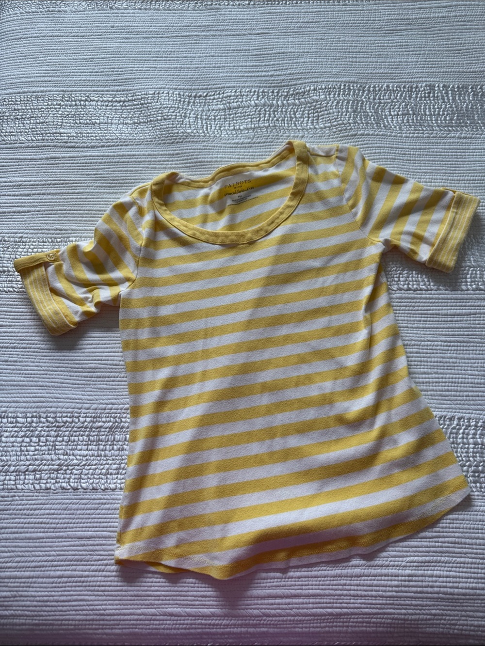 Yellow & White Striped Talbots Tee